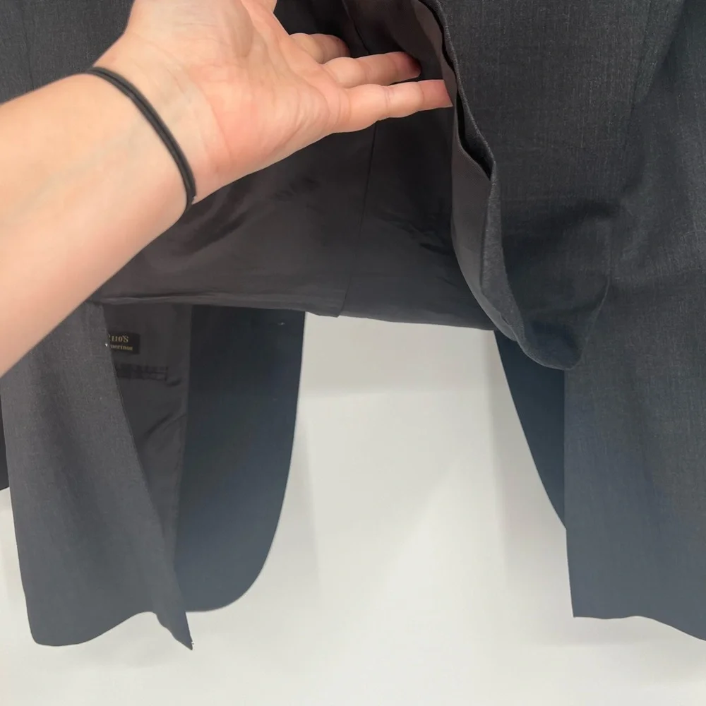 Corneliani Mens Gray Blazer‎ Extrafine Virgin Wool Super 110's Sport Coat US 48R